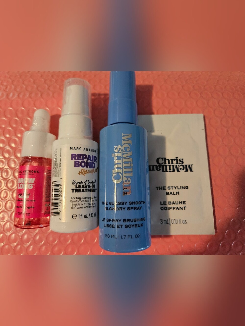 Marc Anthony Leave in condition, Scalp hair serum.  Chris McMillan Blowdry Spray